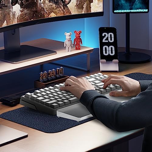 Acrylic Keyboard Wrist Rest -80% TKL Mechanical Keyboard- CNC Aluminum Alloy Customized Logo Desk Wrist Support for Computer Keyboard,Anti-Slip Base,Wrist Pad for Office & Home,Silver - Image 7