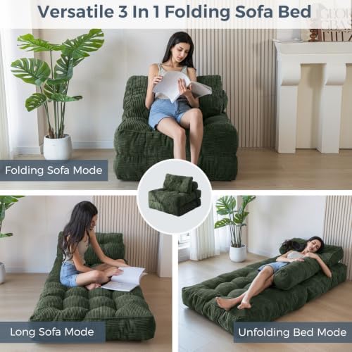 MAXYOYO Folding Sofa Bed, Convertible Chair Bed with Pillow - Image 3