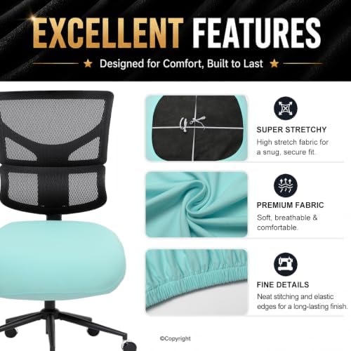 DIVA EN CAMINO DEC Universal Spandex Computer Chair Slipcover - Stretchable Desk Office Chair Seat Cushion Covers - Removable Washable Cushion Protectors for Dogs, Cats, Pets - Image 4