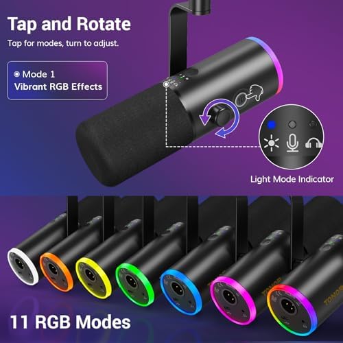 TONOR Dynamic Gaming Microphone XLR/USB Mic with AI Noise Cancellation - Image 4