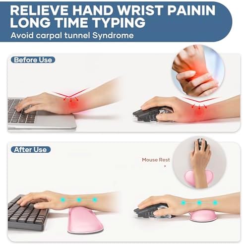 Office Ergonomic Memory Foam Computer Mouse and Keyboard Wrist Rest pad Support Carpal Tunnel, Wrist Rest for Keyboard and Mouse, Wrist Support Set - Image 3