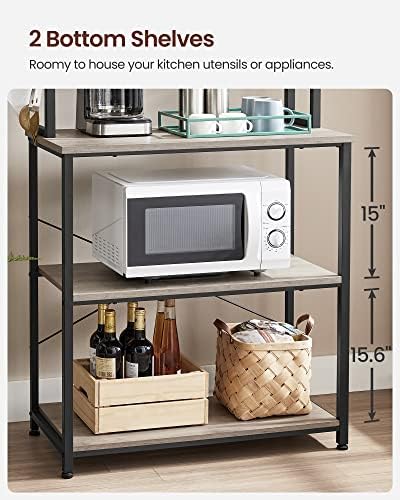 VASAGLE Coffee Bar, 31.5 Inches 6-Tier Baker's Rack with 6 Hooks - Image 7