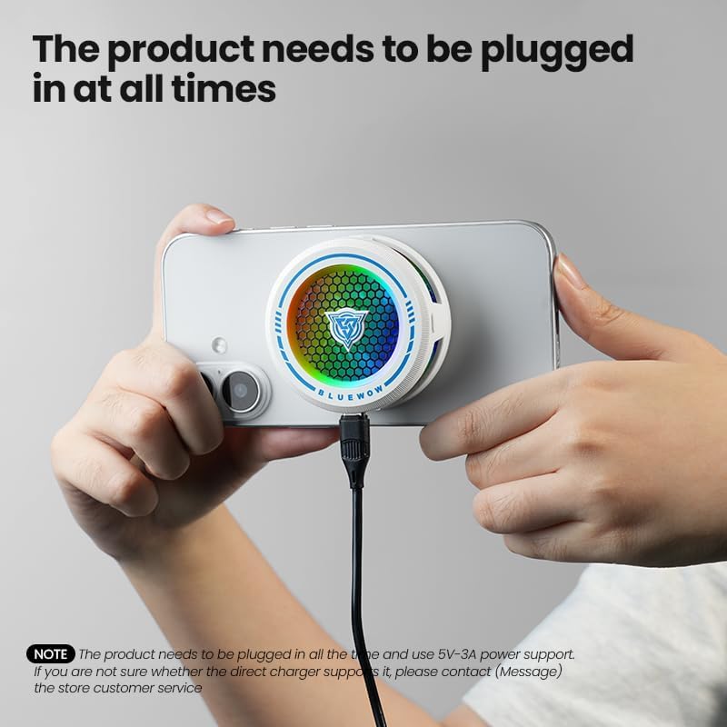 X109 PRO Phone Cooler Kit - Magnetic & Clip-On Gaming Fan with TEC Cooling, 3 Smart Modes, RGB Light & Triggers for iPhone, CODM, PUBG Mobile - Black - Image 3