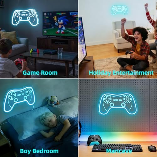 Motion Sensor Gamer Neon Sign Neon Light for Boys Room, Game Controller LED Sign for Gaming Room Decor,Neon Signs USB-Powered With Auto-on/off Switch,Gamer Gifts for Teens,Boys,Kids - Image 5