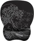 MROCO Ergonomic Mouse Pad with Gel Wrist Rest, 9.4 x 8.1 in, Kanagawa Wave by MROCO