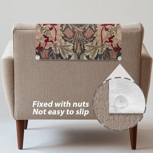 Sofa Recliner Headrest Cover, 3/Pcs, Vintage Acanthus Leaf - Image 5