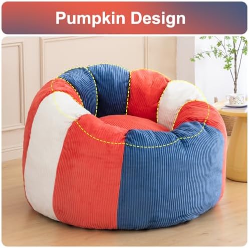 Giant Bean Bag Chair for Adults, Shredded Foam Floor Lounge Chair with Arms | Colorful corduroy, roomy comfort for living rooms, bedrooms, reading nooks, gaming rooms, movie nights, and time with pets - Image 7