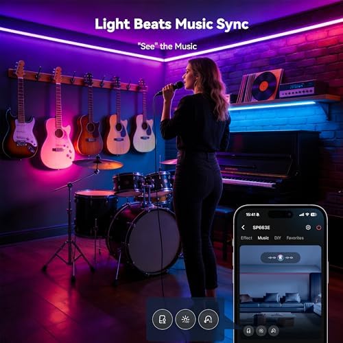 PAUTIX S-COB RGB LED Strip Light,UL-Listed COB LED 24V,Color Changing Strip Lights 20ft/6.1m,Multicolor Flexible Tape Lights with RF Remote for Bedroom,Kitchen,TV Backlight,Game Room,Home DIY Lighting - Image 4