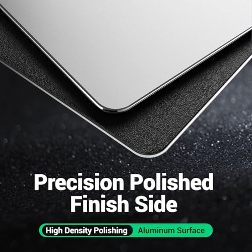 HONKID Hard Metal Mouse Pad for Desk Travel Mousepad for Magic Mouse Silver - Image 2