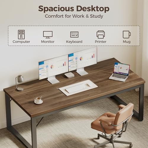 Mericonia 54 Inch Computer Desk, 1" Thick Heavy Duty Office Table - Image 3