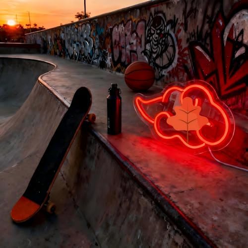 Red Cloud LED Neon Sign Wall Decor, Anime Style Decor USB Dimmable Night Light with Brightness Memory, Gaming Neon Sign, Led Sign for Bedroom, Game Room Decor, Man Cave Decor, Gift for Teens Boys 12"x7" - Image 6