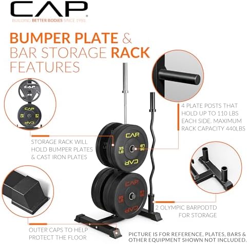 CAP 2-inch Olympic Bumper Plate Weight Set | 100-370 lbs | Multiple Colors | Storage Rack Optional - Image 3