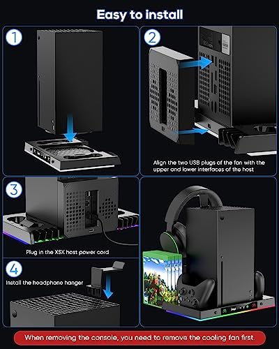 Upgraded RGB Cooling Fan Charging Station for Xbox Series X Accessories - Image 6