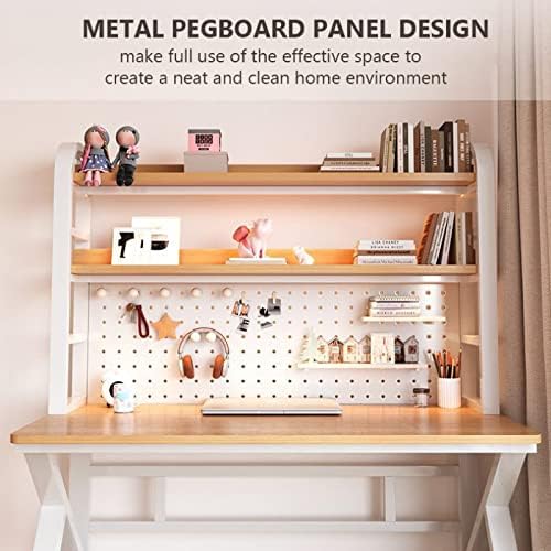 Pegboard Wall Organizer Panels.Home Office Computer Desk with Shelves & Pegboard, Easy Assembly Study Desk for Students, Modern Design, Space-Saving Workstation, Perfect for Gaming & Office - Image 3