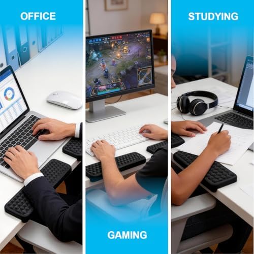 L-Shaped Desk Edge Cushion 2 Pack, Ergonomic Memory Foam Elbow Pad for Desk with Non-Slip Base, Adjustable Keyboard Wrist Rest & Arm Rest for Desktop, Forearm Support Cushion for Office Gaming Home - Image 5