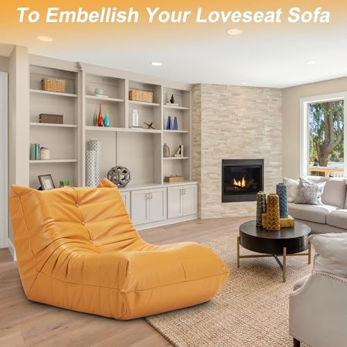 Hobestluk Bean Bag Chair Leather Togo Chair Memory Foam Living Room Adult | Medium Black,Ergonomic Design,Floor Chair,Waterproof,Easy Clean,Anti-slip Bottom,No Assembly Required,For Bedroom Reading - Image 6