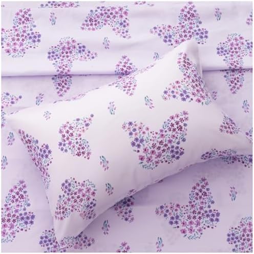 Full Sheets Set for Girls Kids - 4-Piece Cute Butterfly Bedding Set, Breathable Lavender Flowers 3D Fitted Sheets with 14" Deep Pocket, Ultra-Soft Lightweight Bedroom Essentials - Image 5