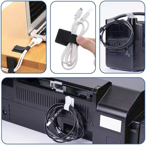 Topesct Pack of 20 Cable Management Desk 15 cm Medium Cable Holder Self-Adhesive Cable Hide Cable Guide Cable Organiser for TV PC Desktop Fairy Lights - Image 6