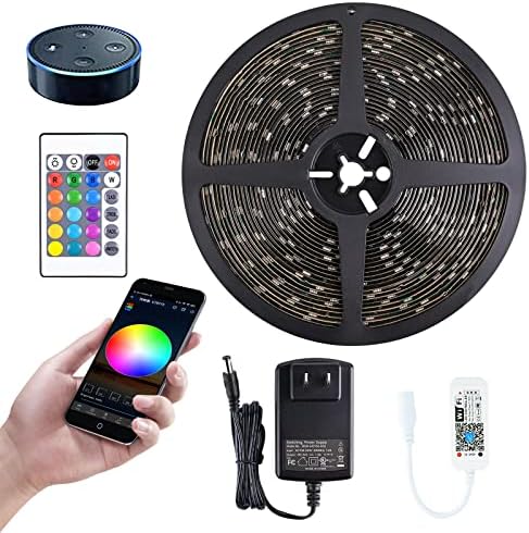 MIHEAL 5050 RGB WiFi Smart LED Strip 32.8Ft 300LED IP65 Waterproof Kit by Miheal