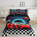 Feelyou Sports Car Comforter Red Race Car Comforter Set King for Kids Boys Girls Extreme Sports Theme Bedding Set Cool Speed Luxury Car Decor Quilt Set with 2 Pillowcase 3Pcs by Feelyou