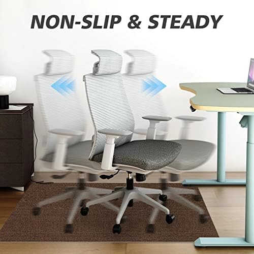 Sycoodeal Office Chair Mat for Hardwood Floor,Office Computer Gaming Chair Mat for Tile Floor,Large Floor Protector Rug,Anti-Slip,Easy to Clean,Coffee(48"x60") - Image 5