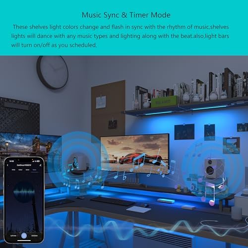 Smart Under Cabinet Lighting Strip Lights White & Color Changing Dimmable Work with Alexa Google Smart Thing Phone App, RGB Multi Colored Lamp for Kitchen Counter Light Fixture (6 Lights Bar Kit) - Image 4