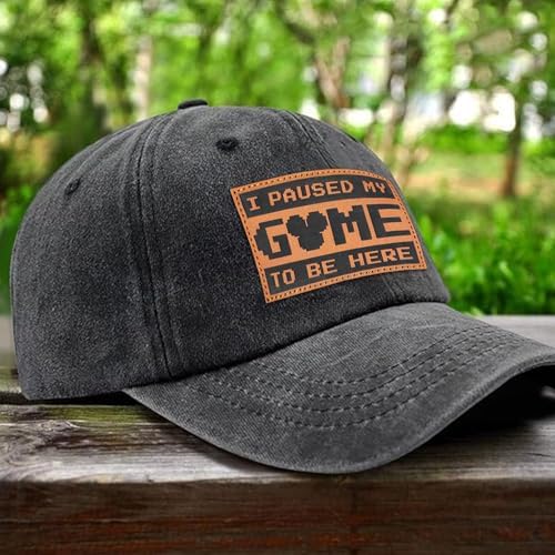 Hat for Men Women, Baseball Cap Gifts for Men Women, Adjustable Cotton Leather Patch Trucker Baseball Cap - Image 2