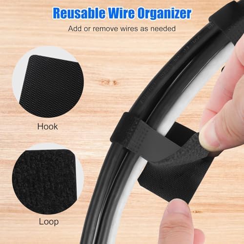 EEEKit Cord Management Under Desk: 40 Pairs Cable Straps - Wire Organizer - Image 5