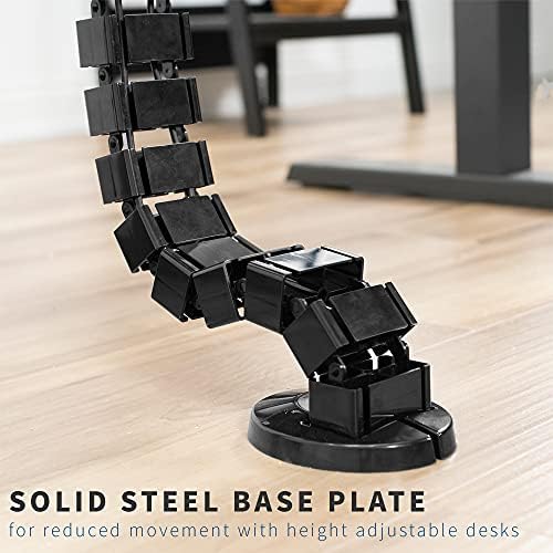 VIVO Under Desk Vertebrae Cable Management Kit, Adjustable Quad Entry Flexible Cord Organizer for Home Office, Black, DESK-AC01C - Image 3