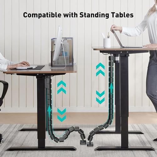 Magnetic Cable Management Spine, Instant Snap-On Wire Vertebrae for Metal Frame Gaming Desks, Dragon Bone Style Floor-to-Desk Cord Concealer for Steel Legs & Standing Desks - Image 4