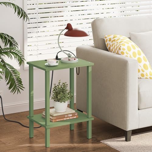 TUTOTAK End Table with Charging Station, Side Table, Nightstand - Image 2