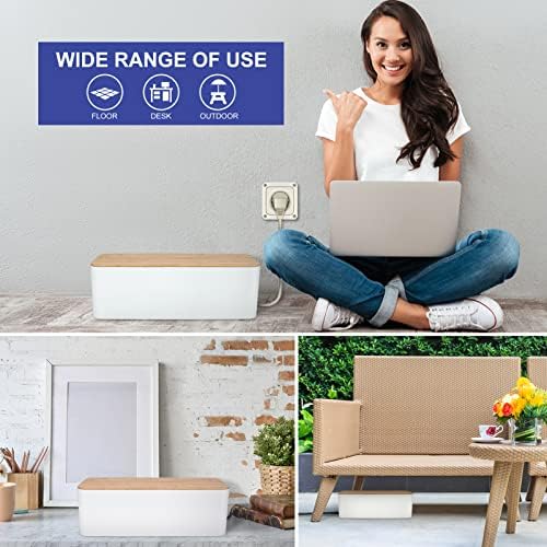 Tuwechen Cable Management Box, Wooden Style Cord Organizer Box - Image 7