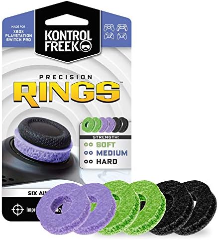KontrolFreek Precision Rings | Aim Assist Motion Control for PlayStation 4 (PS4), PS5, Xbox One, XBX, Switch Pro & Scuf Controller (Black/Purple/Green) by KontrolFreek