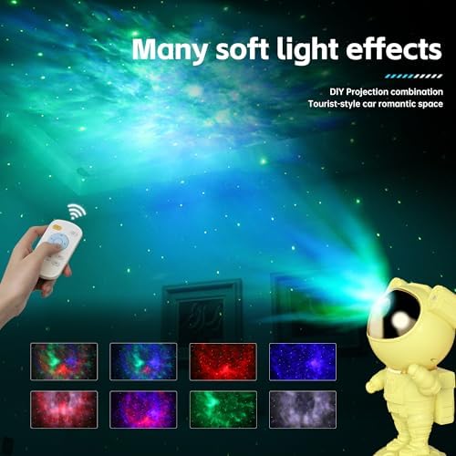 SFOUR Astronaut Galaxy Projector Night Light，Lights for Bedroom,Kids Room Decor Aesthetic, Adjustable Head Angle,Gift for Kids Adults Home Party Ceiling Decor，Christmas Gift - Image 2