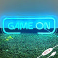 Ice Blue GAME ON Signs,USB Powered Gaming Letter Neon Sign by Unknown