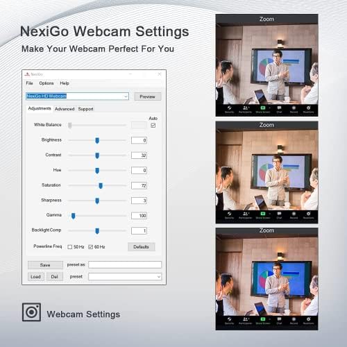 Zoom Certified, NexiGo N950P (Gen 2) 4K Zoomable Webcam, RF Remote, Sony_Starvis Sensor, 5X Digital Zoom, Pro Web Camera with Dual Stereo Mics - Image 4