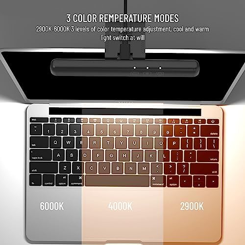 Acogedor Laptop Monitor Light Bar, LED Laptop Light Bar for Keyboard, with Stepless Dimming, No Screen Glare, Space Saving, Laptop Light Clip On - Image 3