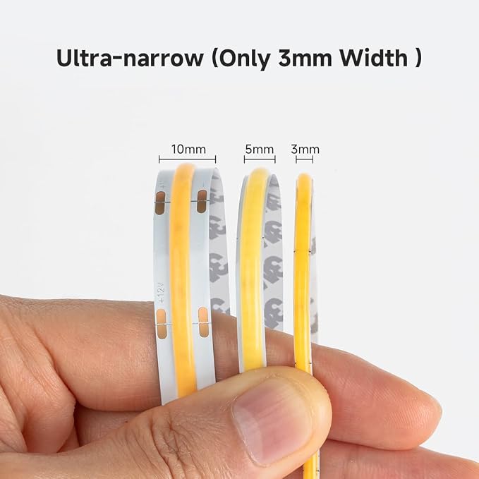 BTF-LIGHTING UL Listed Red Color 3mm Width FCOB COB LED Strip Light - Image 3