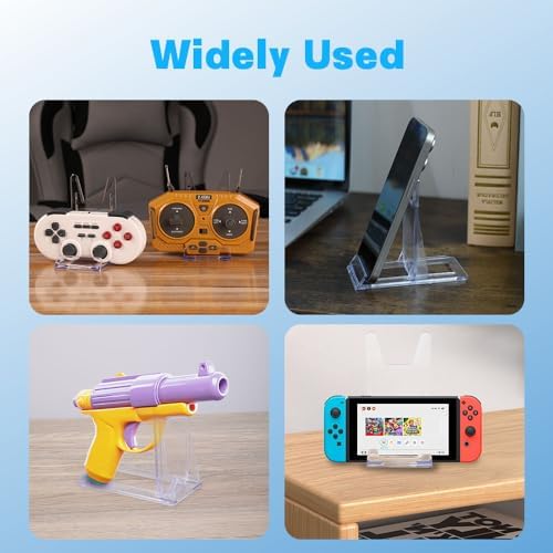 12 Pcs Adjustable Acrylic Display Stand, Clear Purse Stand Holder for Wallet Handbag Bag Jewelry, Plate Display Stands for Book Stationary Gameboy Handhelds & N64 Controllers Cards - Image 4
