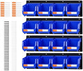 16pc Wall-Mounted Storage Organizer Set with Metal Rails Blue by LEADLOONG