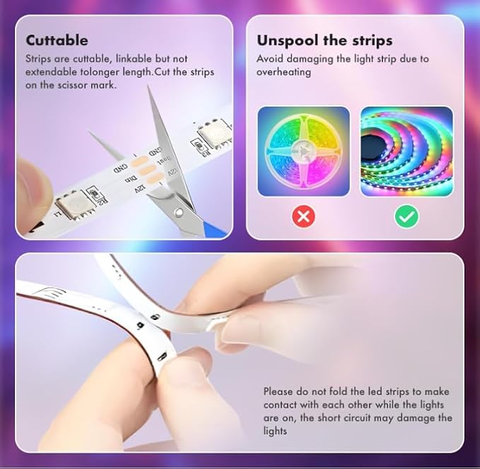 LED Strip Lights,130FT Smart IC RGB WiFi Voice Controlled LED Lights - Image 7