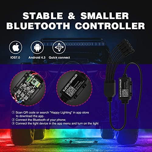 Nilight RGB LED Rock Lights Kit 8PCS Underglow Pod Lights - Image 4