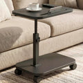 Adjustable TV Tray Side Table 360°Swivel Rolling, Black by Unknown