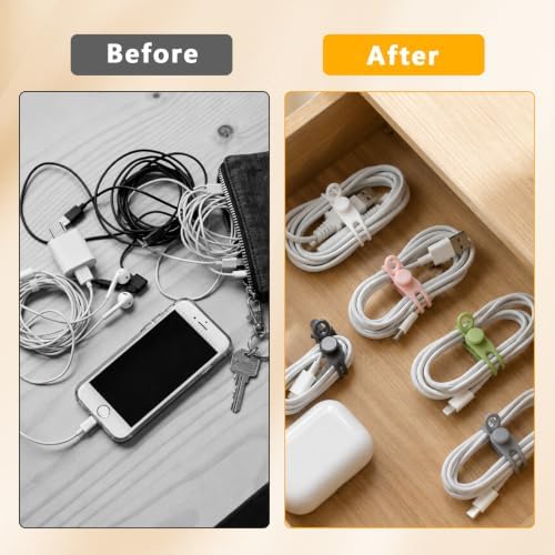 10 Pcs Silicone Cable Ties, Reusable Cord Organizer. - Image 5