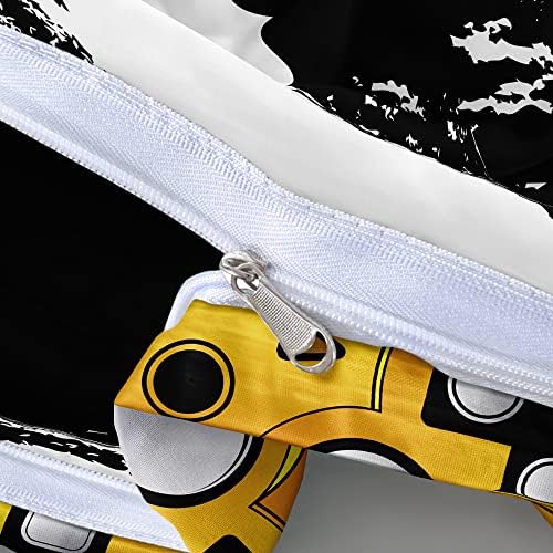 3D Print Yellow Gamepad Duvet Cover Set Gaming Comforter Covers and Pillowcases King Size Black Background Color Bed Set Gamer Beddings Boy Kid Bedroom Decorations - Image 5