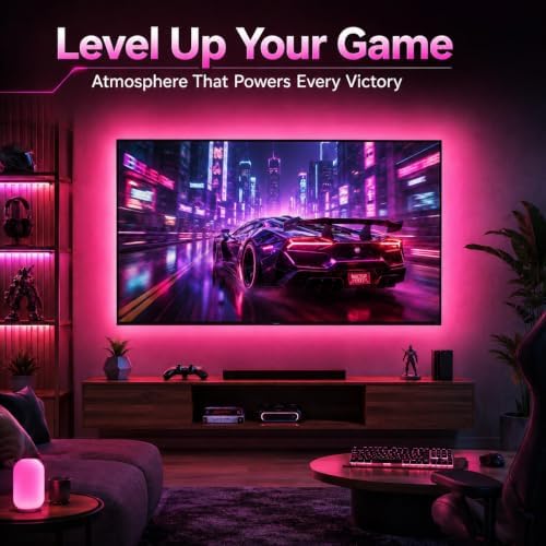 MORIACC 18ft TV LED Backlight for 45-75 Inch TVs, RGB LED Lights for TV with Music Sync, Bluetooth APP & Remote Control, USB Powered Ambient Lighting for Gaming, Movies, Bedroom & Home Theater - Image 3