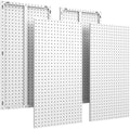 4 Pcs Metal Pegboard Panels 16x33in, White Peg board Wall Organizer by Amoowis