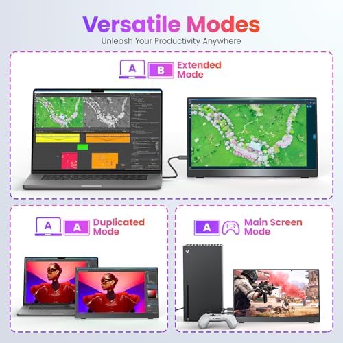 Upperizon Portable Monitor 15.6 inch FHD 87% sRGB 60Hz IPS HDR HDMI USB-C Travel Monitor for Laptop MacBook PC Surface PS5 Xbox, External Display with Kickstand & Speakers, VESA Compatible - Image 7