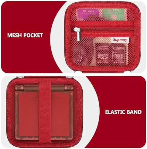 Supmay Carrying Case for Anbernic RG Rotate, RG34XXSP, RG35XXSP, Red - Image 4