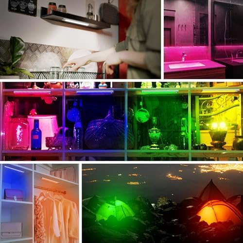 LEPOTEC Wall Lights, 10" Under Cabinet Lighting with Music Sync, 2200mAh Rechargeable Wireless Motion Sensor Gaming Light Bar, TV Backlighting with App Control for Kitchen, Bedroom, Hallways, Closets - Image 6